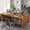 Oak, variant on Finmind 13FT Modular Conference Table - Large Rectangle Meeting Seminar Space for 10-14 People (Two Tables)