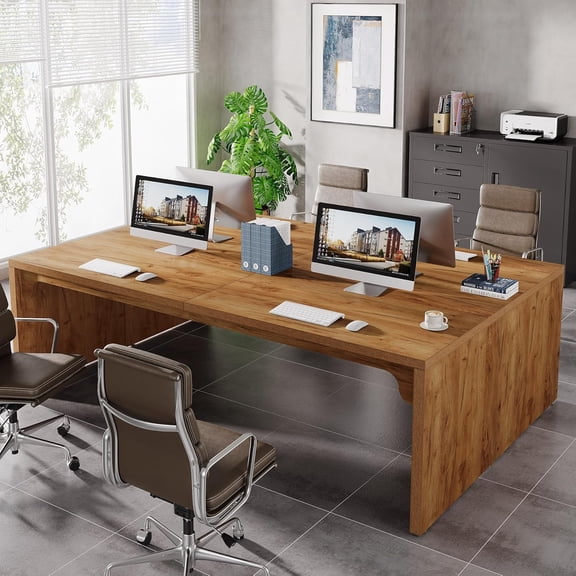 Finmind 13FT Modular Conference Table - Large Rectangle Meeting Seminar Space for 10-14 People (Two Tables)