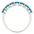 thumbnail image 5 of 1.19 ctw Wedding Band for Women - 14K White Gold Simulated Turquoise Stackable Eternity Ring, 5 of 6
