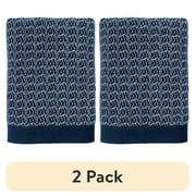(2 pack) Better Homes & Gardens Signature Soft Mélange Bath Towel, Blue Admiral