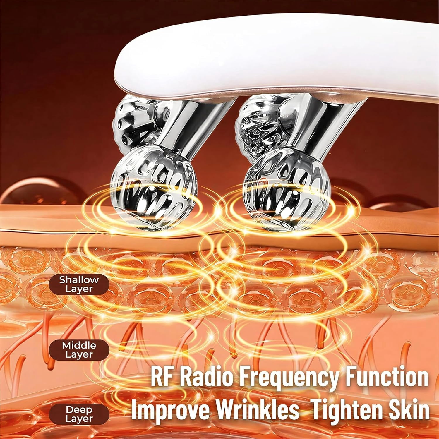 Wireless Facial Massager,Facial Massager Face and Neck,6 Modes&2 Functions,Face Roller Lymphatic Drainage,Portable Rechargeable V-Shape Sculpting&Puffiness Relief Tool for Home&Travel Use