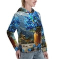thumbnail image 6 of Honeii Mountain Blue Flowers Vase Pattern Womens Oversized Hoodies Long Sleeve Sweatshirts Pullover Fall Outfits with Pocket-Large, 6 of 7