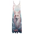 thumbnail image 4 of Watercolor Fox Sleeveless Dress Dresses Summer Elegant Dresses for Women Long Dress, 4 of 6