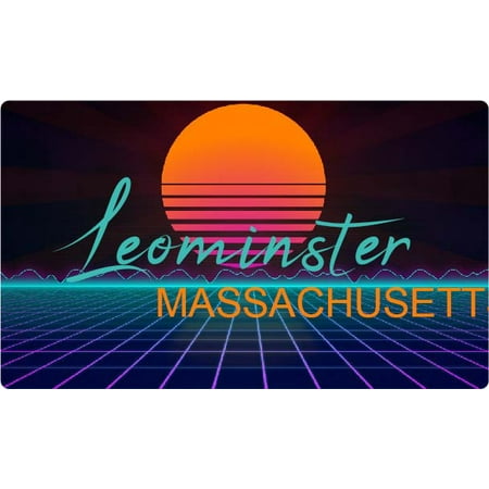 

Leominster Massachusetts 4 X 2.25-Inch Fridge Magnet Retro Neon Design