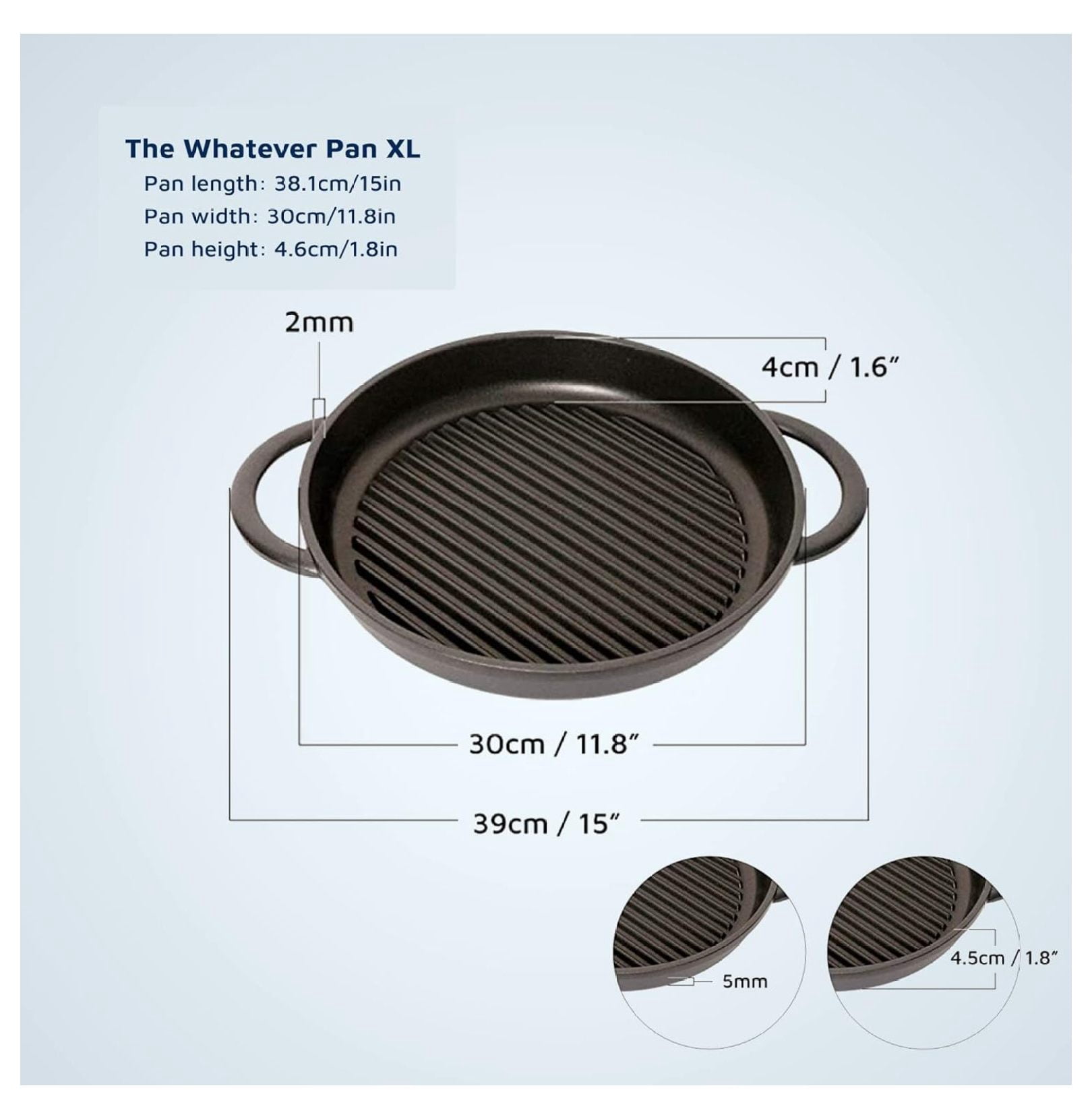 The Whatever Pan Cast Aluminum Griddle Pan for Stove Top - Lighter than Cast Iron Skillet Pancake Griddle with Lid - Nonstick Stove Top Grill Pan (11.8")