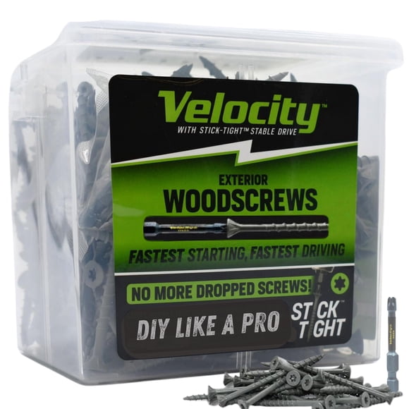 Juego de tornillos Phillips Velocity Exterior Wood con broca Torx T25