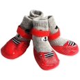thumbnail image 1 of Calcetines antideslizantes para perros, botas impermeables de algodón para animales domésticos para interior rojo S, 1 of 5