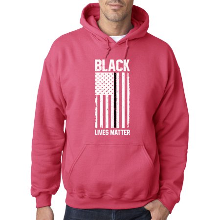 Trendy USA 1088 - Adult Hoodie USA Flag Black Lives Matter Human Rights Sweatshirt Medium Heliconia