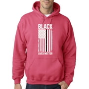 Trendy USA 1088 - Adult Hoodie USA Flag Black Lives Matter Human Rights Sweatshirt Medium Heliconia
