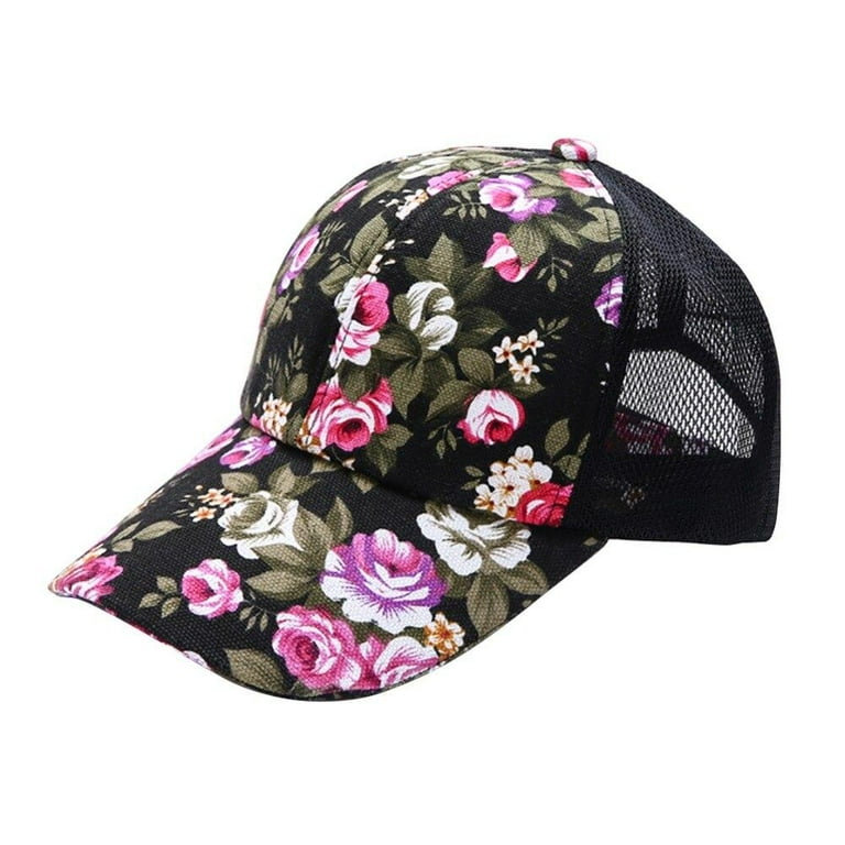 Oaktree Brand Women's Floral Baseball Cap, Adjustable Adult Oaktree Brand Women's Floral Baseball Cap, Adjustable Adult