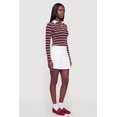 thumbnail image 3 of Women's Almost Famous Ribbed Knit Striped Long Sleeve Polo Shirt, 3 of 4