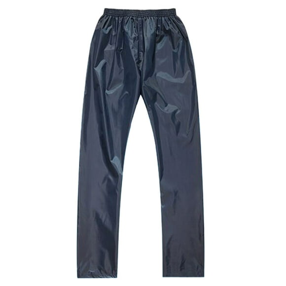Double Layer Outdoor Cycling Pants Rainproof Waterproof Motorcycle Riding Rain Pants Fishing Trousers for Camping Hiking Climbing Boating Hunting - Size XXL (Dark Blue)