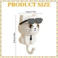 thumbnail image 3 of Clearance Hooks under $5,Cat Key Holder Creative Cat Shape Hooks 2 Pack Adhesive Coat Hooks Cute Cat Hooks With Sunglasses Decorative Cat Hooks For Keys Towel Hat Coat, 3 of 7