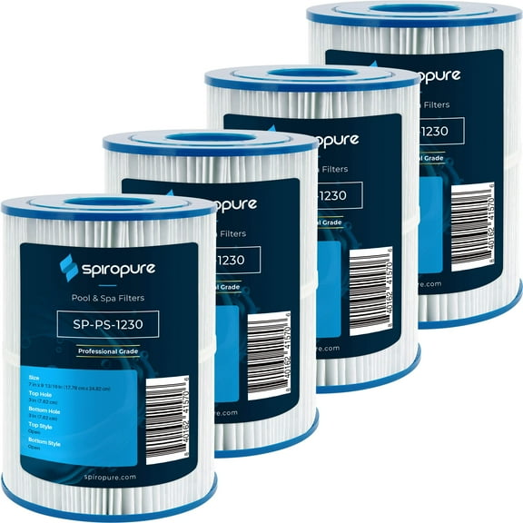 SpiroPure Replacement for Unicel C-7626 Hayward CX250RE Pleatco PA25-4 Filbur FC-1230 Star Clear C250 Hot Tub Spa Pool Filter Replacement Cartridge (Case of 4)