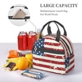 thumbnail image 5 of Fuzoiu Vintage American Flag Print Insulated Lunch Bag for Women Men Large Reusable Lunch Box Adult Leakproof Portable Cooler Tote Bags for Work Picnic, 5 of 7