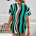 thumbnail image 4 of Blusas de manga corta con cuello en V, blusas de verano de manga corta con cuello en V, blusa informal construida para durar, 4 of 6