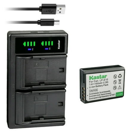 Kastar 1-Pack Battery and LTD2 USB Charger Replacement for Canon LP-E10 LPE10 Battery Canon LC-E10 LC-E10N Charger Canon EOS 1100D EOS 1200D EOS 1300D EOS 1500D EOS 2000D EOS 3000D DSLR Cameras