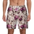 thumbnail image 2 of Goofa Rose Flowers Printed Men's Swim Trunks Board Shorts Quick Dry Mens Swimming Trunks with Compression Liner,Breathable Fit Hawaii Beach Shorts-Small, 2 of 9