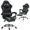 Black, variant on WENTUM Gaming Chair with Massage Lumbar Support Ergonomic Video Game Chair, Adjustable Headrest & Footrest, White