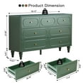thumbnail image 4 of YOCWO 7 Drawer Fluted Dresser for Bedroom, Mid Century Chest of Drawers with Arc Edge, Wood Storage Large Dresser Organizer for Bedroom Living Room Hallway Closet, Green, 4 of 9