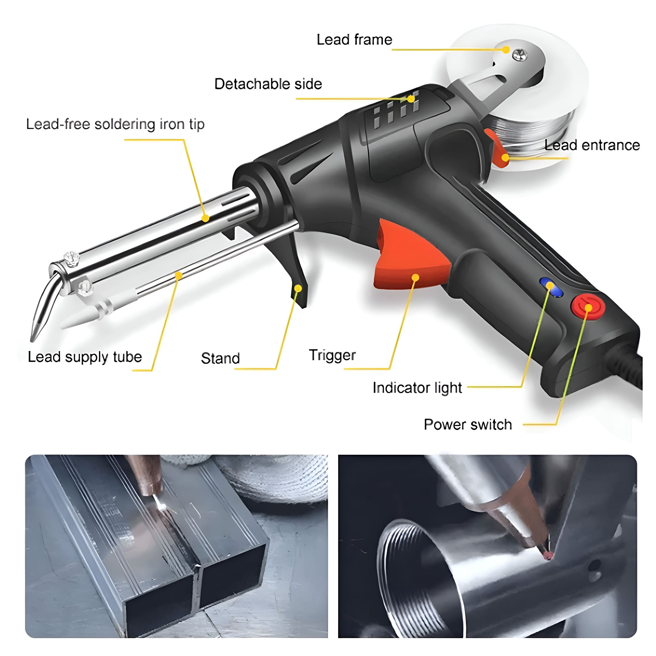EXLEAF Internally Heated Industrial Laser Welding Tools, Multi-Function Soldering Iron Soldering Gun Set, Automatic Corded Solder Iron Internal Heat Electric Welding Tool