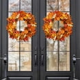 thumbnail image 4 of DAMAI Fall Wreath,18'' Farmhouse Fall Wreath for Front Door,Harvest Wreath with Various Pumpkin Cluster of Berries Maple Leaves Pine Cones for Outside Indoor Wall Window Thanksgiving Fall Decor, 4 of 4