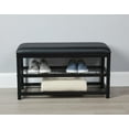 thumbnail image 1 of 2 Tier Shoe Bench, Padded Seat Metal Frame, Entryway Organizer, 1 of 9