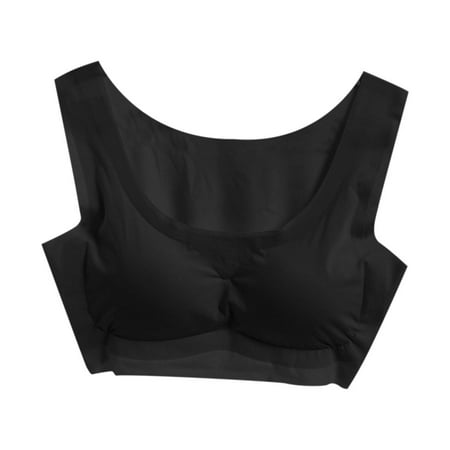 YanQiao Womens Bra Non Slip Bras Push Up Wireless Padded Bras Supportive Seamless Bra Comfortable Sport Bra XL Black