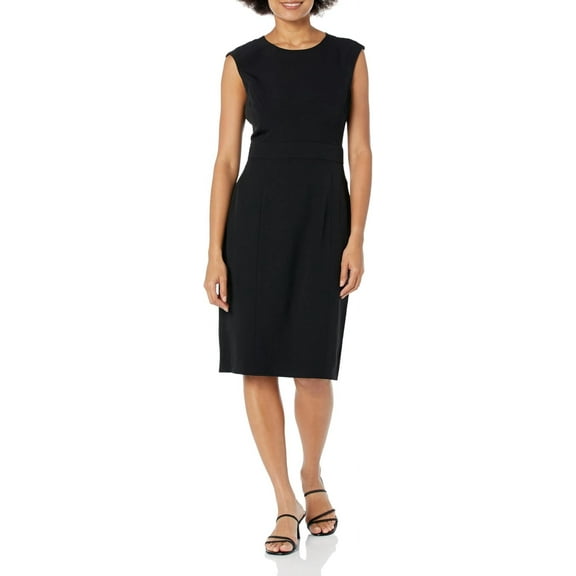Kasper Women's Sheath Dress W/Waist Band Seam Detail