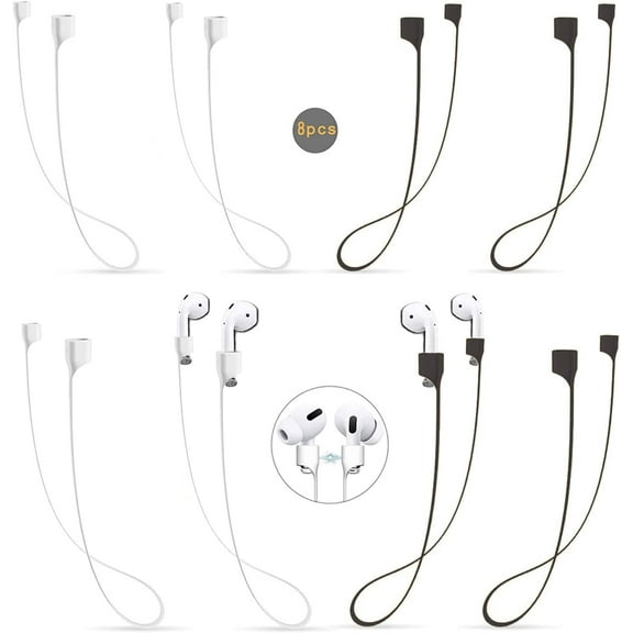 Airpods Strap Magnetic Cord Anti-Lost Leash Sports String, 8 PCS Colorful Soft Silicone Earphone Lanyard, Compatible with Airpods Pro/2/1 (8pcs #3)