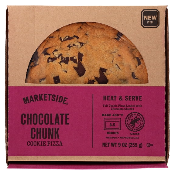 Marketside Chocolate Chunk Cookie Pizza, 9 oz, 1 Count, Fully Baked, Heat & Serve