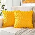 thumbnail image 1 of Juego de 2 Fundas de Cojines Decorativas, Lana de Terciopelo Corta, Felpa Suave, Estilo Lujoso, para sofá, Dormitorio, Diamante Moderno, Amarillo Dorado, 45 x 45 cm, 1 of 5