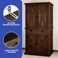 thumbnail image 2 of ModFusion 6 Ft Tall Pantry Cabinet: 5 Shelves, Adjustable Storage, Spacious Flatware Drawer, Spice Organizer, Pet Food Rack, 4 Doors, Antique Kitchen Corner Shelf, Dining Room Cupboard, Rustic Brown, 2 of 10