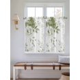 thumbnail image 6 of Kitchen Curtains 54 Inches length, Sage Green Flower Window Treatment Curtain Drapes, Watercolor Gradient Retro Floral Decorative Window Curtains for Bedroom Cafe, 52"x54", 2 Panels, 6 of 7
