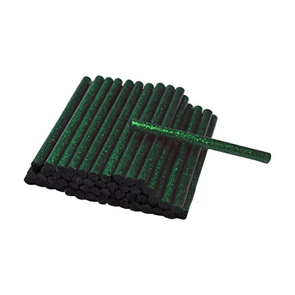 ASA Glitter Hot Melt Mini Glue Sticks - Pack of 40 Great for Holiday, Arts & Craft, Kids School Projects and DIY | Safe, Non-Toxic - Green Mini Glue Sticks