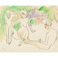 thumbnail image 2 of Ernst Ludwig Kirchner 24x20 Gold Ornate Framed and Double Matted Museum Art Print Titled - Three Women's Files (1911), 2 of 4