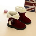 thumbnail image 6 of Generic Shoes Boys Children Kids Baby Girls Winter Warm Solid Hairball Snow Short Boots Shoes for Classic Versatile Non Slip Comfortable Shoe(7.5-8Years,Red), 6 of 9