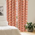 thumbnail image 2 of Ambesonne Floral Curtains, Poppies Retro Spring, Pair of 28"x95", Orange and Ivory, 2 of 5