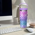 thumbnail image 6 of 30oz Mermaid Tumbler with Handle and Flip Straw, Stainless Steel Insulated Cup, Travel Coffee Mug Water Bottle, Birthday Mothers Day Chritmas Gifts for Women Animal Lovers, 6 of 6
