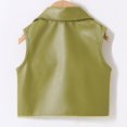 thumbnail image 3 of Miluxas Kids Faux leather Vest Clearance Motorcycle Dress Casual Vest Jacket Coat for Boys Girls Green 1 Years(90), 3 of 8