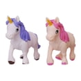 thumbnail image 4 of Ensemble de 2 Statues Miniatures de Licorne en Polyrésine, Figurines d'Animaux, Rose & Violet, 4 of 5