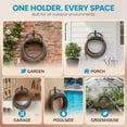 thumbnail image 7 of Gardenised Metal Wall-Mount Classic Swirl Hose Holder Heavy-Duty Outdoor Hanger and Water Hose Organizer with Sturdy Reel Hooks & Screws for Yard Lawn Garden Patio Landscaping and Home Use, Bronze, 7 of 7