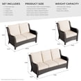 thumbnail image 6 of Ovios 4 Pieces Outdoor Patio Furniture Wicker Patio Sectional Sofa with Loveseat for Backyard, 6 of 6