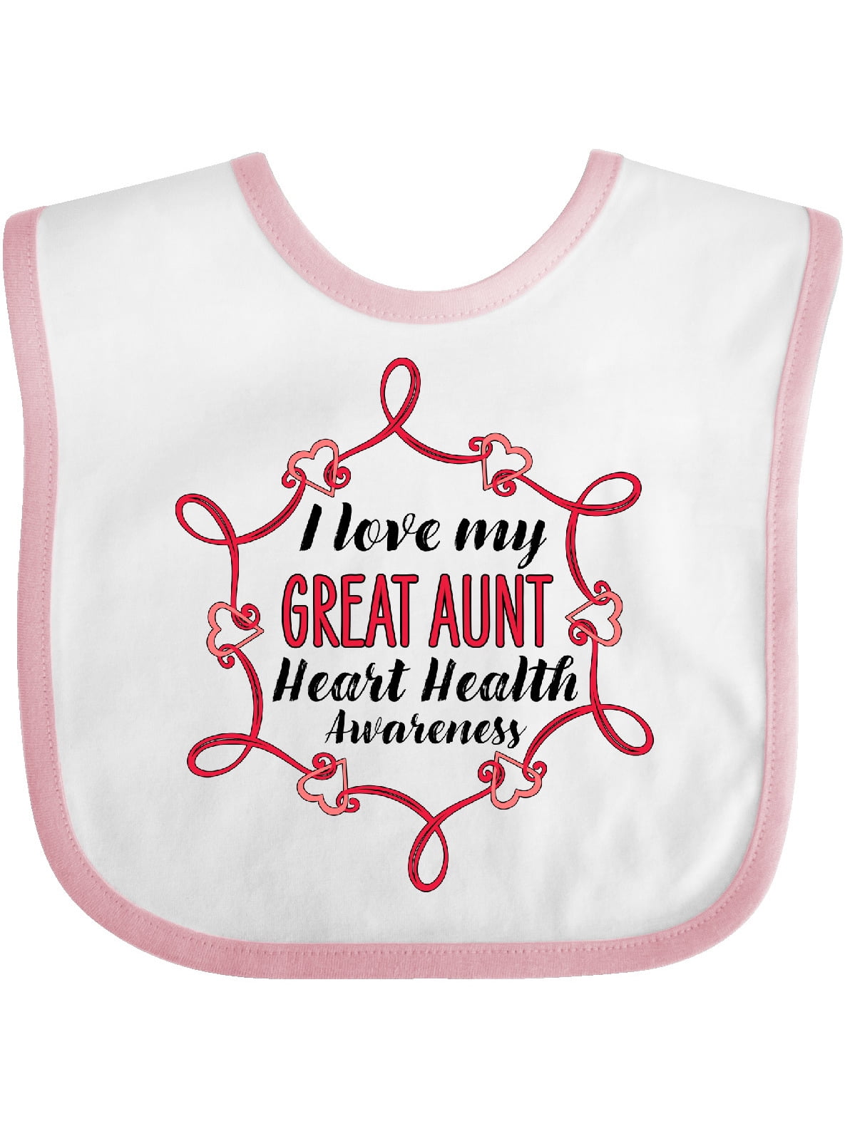 I Love My Great Aunt Heart Health Awareness Baby Bib - Walmart.com ...