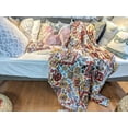 thumbnail image 5 of Bohemian Southwestern Mink Fleece Throw Blanket - Lightweight Cozy Farmhouse Aztec Havana Geometric Abstract Soft Warm Fall Decor - Yellow & Red - 50" x 60", 5 of 7