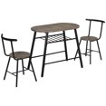 thumbnail image 1 of HOMCOM 3-Piece Dining Table and Chairs Set, Kitchen Table with 2 Chairs, 1 of 10