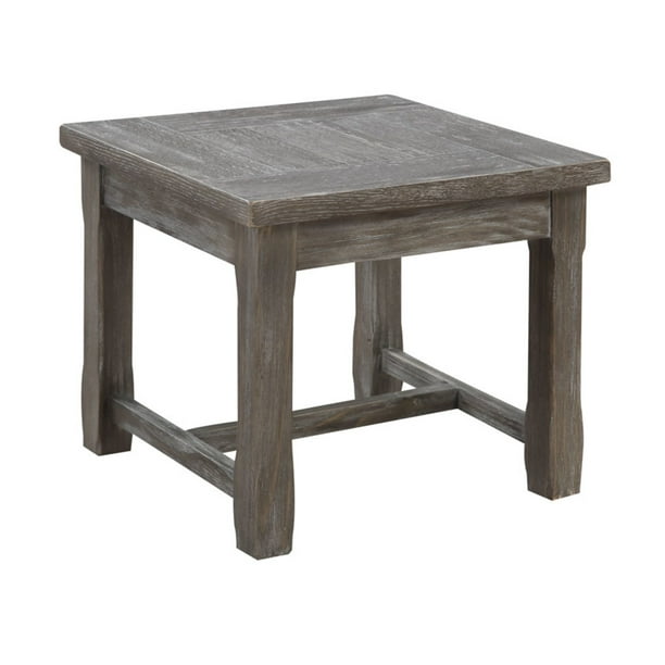 Emerald Home Paladin Rustic Charcoal Gray End Table with Plank Style