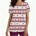 thumbnail image 7 of Wowcloth Woman's Short Sleeve V-Neck Scrubs Top with Christmas Print and Pocket for Healthcare Work and Daily Use, 7 of 7