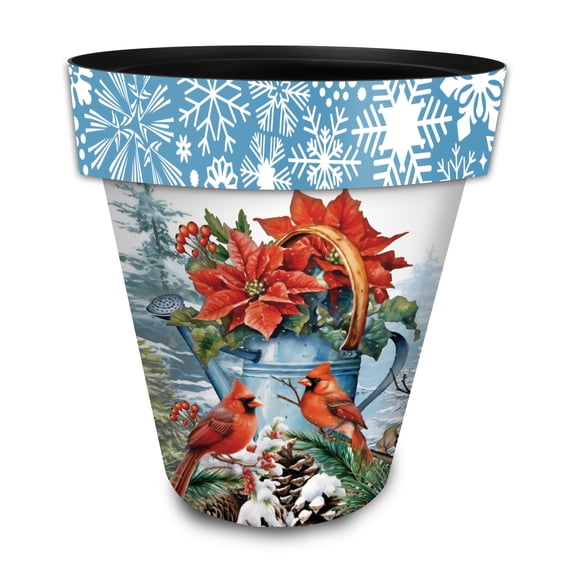 Briarwood Lane Winter Planter 14" x 15" x 15" Winter Watering Can Large For Winter Planter