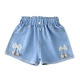thumbnail image 3 of SROBPTY Teen Girls Summer Shorts Print Elastic Waist Breathable Denim Pants for 2-13Y, 3 of 5